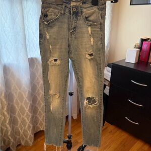 Distressed Blue Jeans